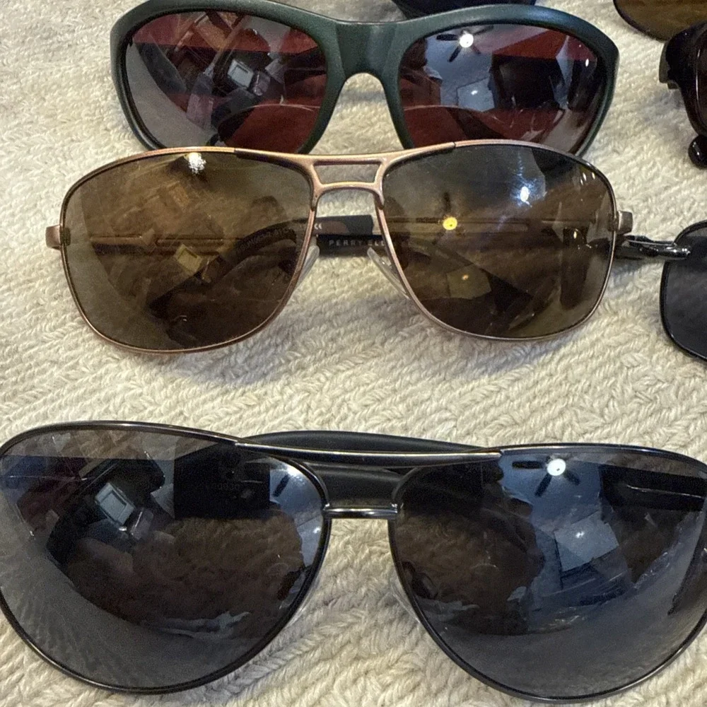Lot of 10 Men's Designer Sunglasses /Fishing Wrap & Aviators,PerryEllis,Madden+